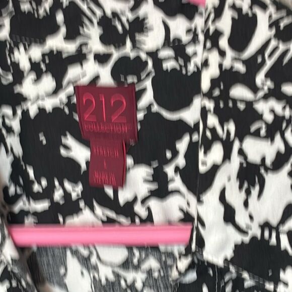 212 collection Women’s Black White Print 3/4 Sleeve Stretch Button Down Blouse L - Picture 14 of 16